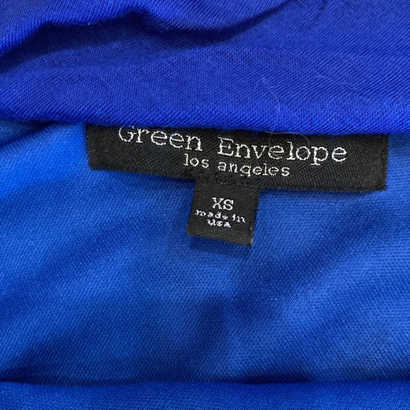 Green envelope los angeles royal blue one shoulder ruched dress XS - Picture 2 of 3